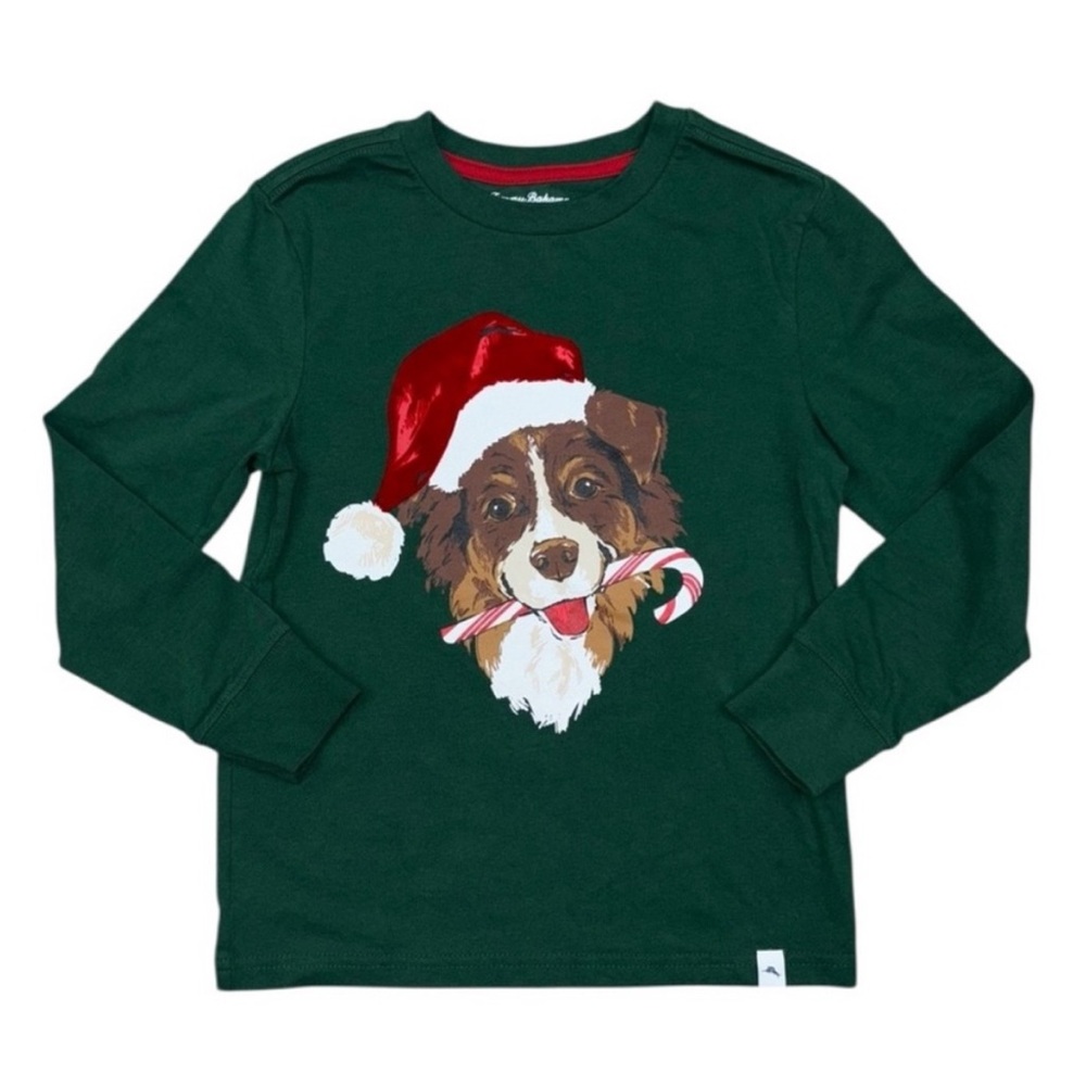 Christmas Border Collie Shirt Size 5/6 Tommy Bahama